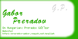 gabor preradov business card